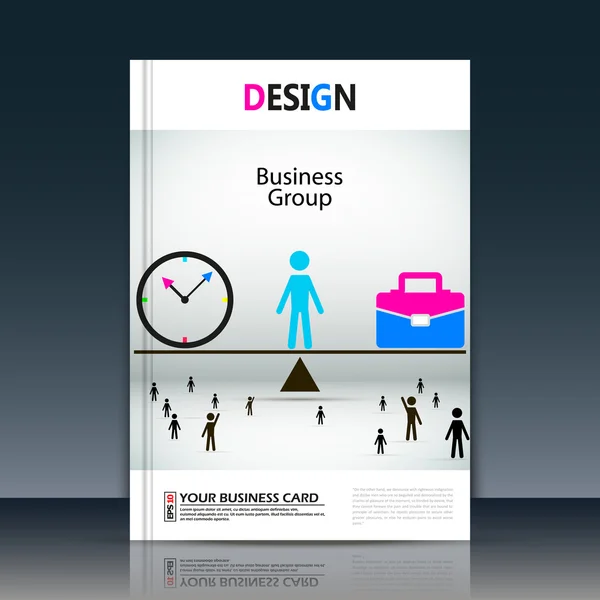 Abstract composition, white a4 brochure title sheet, manage human resources, HR organization chart, global people communication, international market, leadership, head, director, EPS 10 illustration — 스톡 벡터