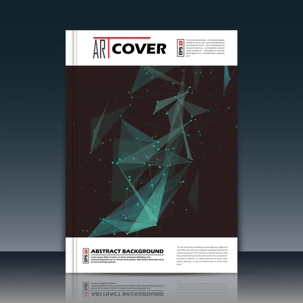 Abstract composition, business card, green alien planet, a4 brochure title sheet, creative triangle figure, logo sign firm banner form, star, outer space flier fashion, neon matrix, EPS10 illustration Vector Graphics