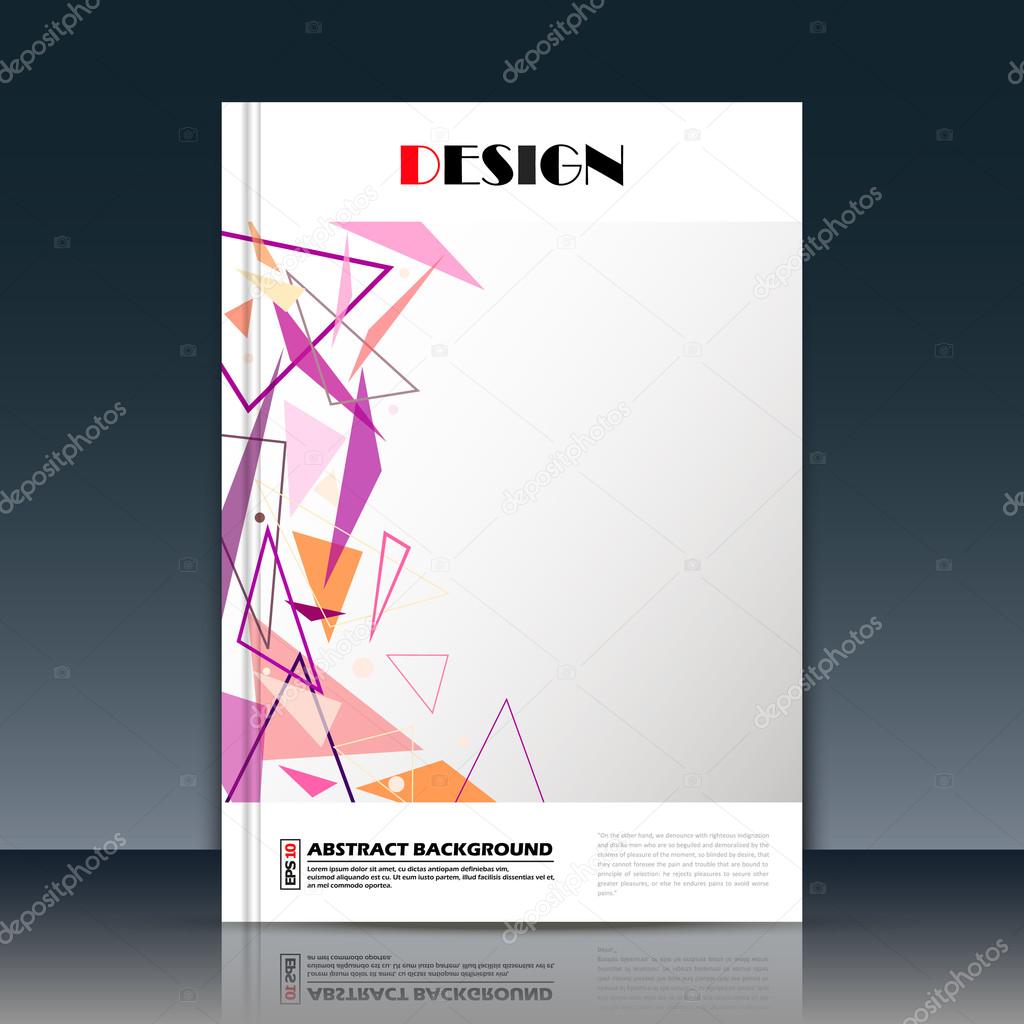 Abstract composition, a4 brochure title sheet, triangle link construction, purple flying parts icon, text frame surface, creative figure, logo sign, firm banner form, flier fashion, EPS10 illustration