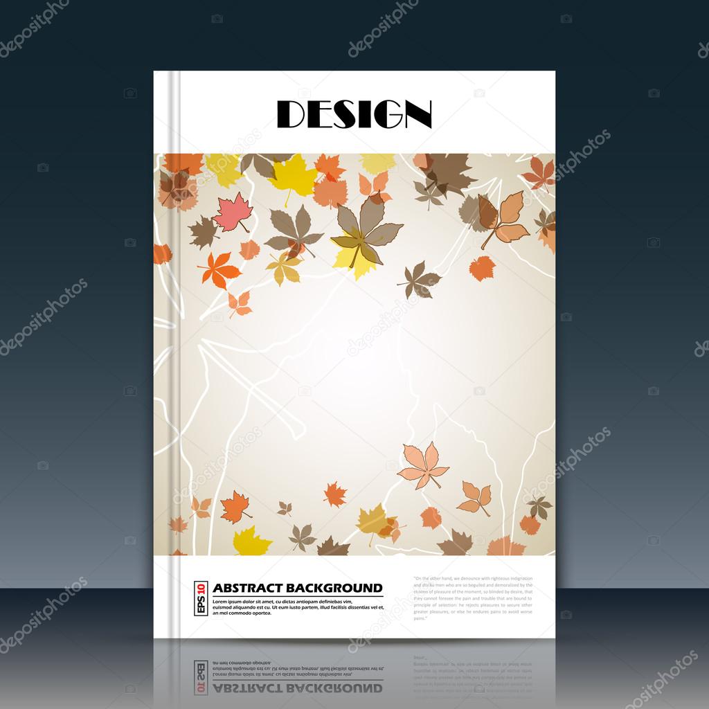 Abstract composition, a4 brochure title sheet, autumn leaves icon construction, eco carving, botanical surface, creative organic figure, logo sign, firm banner form, flier fashion, EPS10 illustration