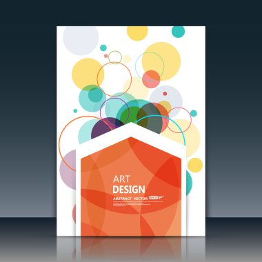 Abstract composition, circle part construction, red polygonal pentagon text surface, white a4 brochure title sheet, creative figure icon, logo sign, firm banner form, flier fashion, EPS10 illustration