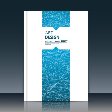 Abstract composition, font texture, blue stripe band construction, white a4 brochure title sheet, text frame, creative figure, web network icon, logo sign surface, firm banner form, flier fiber, EPS10