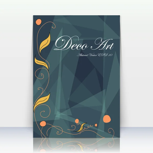 Abstract composition, fruit tree branch, yellow leaves, orange circle part, text frame surface, black a4 brochure title sheet, creative figure icon, logo sign, firm banner form, flier fashion, EPS10 — Stock Illustration Abstract composition, fruit tree branch, yellow leaves, orange circle part, text frame surface, black a4 brochure title sheet, creative figure icon, logo sign, firm banner form, flier fashion, EPS10 Stock Illustration