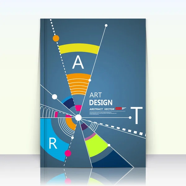 Composition abstraite, construction de partie triangulaire, secteur circulaire, surface du cadre texte, feuille de titre de brochure bleue a4, icône de figure créative, signe logo, forme de bannière ferme, mode de flyer, illustration EPS10 — Image vectorielle