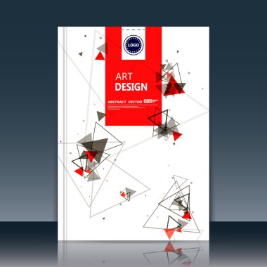 Soyut kompozisyon, net yazı tipi dokusu, kırmızı, siyah, gri üçgen yapı, beyaz a4 broşür başlık sayfası, metin çerçevesi, yaratıcı rakam simgesi, logo işareti yüzeyi, firma afiş formu, el ilanı fiber, Eps10