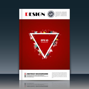 Soyut kompozisyon. Siyah noktalar, çizgiler pleksus. Poligonal üçgen bölümü marka. Beyaz broşür başlık sayfası. Yaratıcı şekil logo simge. Ticari teklif afiş formu. El ilanı lif. Başlık