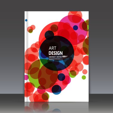 Abstract composition, text frame surface, white a4 brochure title sheet, creative figure, round logo sign construction, firm banner form, blue pink, orange circle icon, flyer fiber, EPS10 illustration