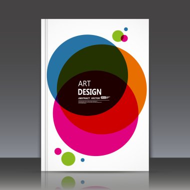 Abstract composition, text frame surface, white a4 brochure title sheet, creative figure, round logo sign construction, firm banner form, blue pink, orange circle icon, flyer fiber, EPS10 illustration