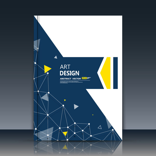 Абстрактная композиция, черно-белая конструкция сечения, текстура шрифта, соединение с полигональным желтым треугольником, титульный лист брошюры а4, творческая поверхность текстовой рамки, значок логотипа фигуры, волокно для листовок, буклет S10
