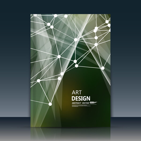 Abstract composition, font texture, white cybernetic dots, green a4 brochure title sheet, creative figure, firm banner form, star, points label, outer space flyer fiber, neon matrix, EPS10 backdrop