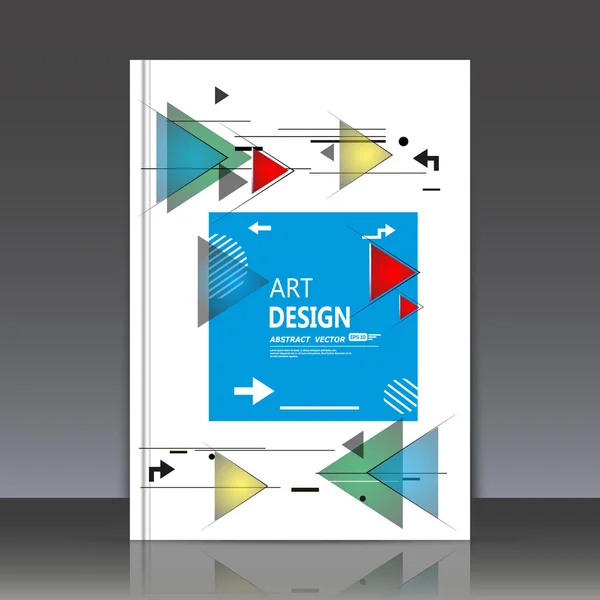 Abstract composition, square text frame surface, white a4 brochure title sheet, creative figure, blue quadrate logo sign construction, firm banner form, triangle icon, flyer fiber, EPS10 illustration — Διανυσματικό Αρχείο