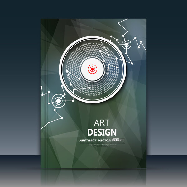 Abstract composition, font texture, white cybernetic dots, black a4 brochure title sheet, creative figure, firm banner form, star, points label, outer space flyer fiber, neon matrix, EPS10 backdrop