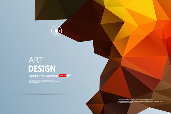 Abstract composition, gray, orange font texture, polygonal triangle construction, title sequence, wallpaper, creative figure, intro banner form, transparent amber surface, flyer fiber, EPS10 backdrop