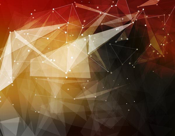 Abstract composition, futuristic technology, yellow font texture, white cybernetic dots, creative banner figure, wallpaper, outer space flyer fiber, neon star light matrix, EPS10 backdrop, vector art