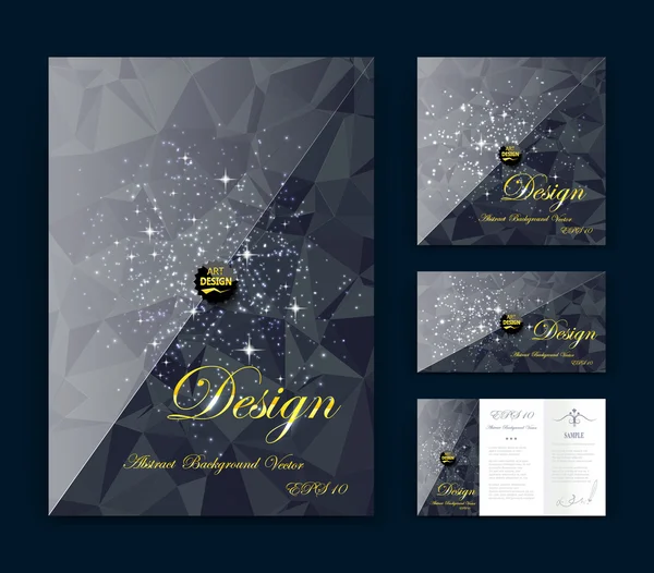 Abstract composition, business card set, event info text, elegant geometric font texture, a4 brochure title sheet, creative agate figure icon, opal crystal facets, sale flyer fiber, EPS10 banner form — Stock Illustration Abstract composition, business card set, event info text, elegant geometric font texture, a4 brochure title sheet, creative agate figure icon, opal crystal facets, sale flyer fiber, EPS10 banner form Stock Vector