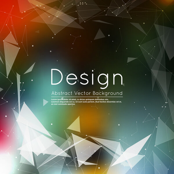 Abstract composition, futuristic technology, rainbow font texture, polygonal construction, creative banner figure, wallpaper art, outer space flyer fiber, neon star light matrix, EPS10 vector backdrop
