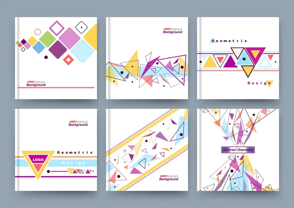 Abstract composition, business card set, info text, elegant geometric shape, triangle, lozenge font texture, brochure title sheet, creative figure icon, flyer fiber, brand trademark, EPS10 banner form — Stock Vector