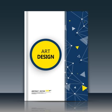 Soyut kompozisyon, yuvarlak metin çerçeve yüzeyi, sarı daire, beyaz a4 broşür başlık sayfası, yaratıcı rakam, logo işareti simgesi, moleküler afiş formu, atomik kimyasal el ilanı moda, Eps10 vektör görüntü