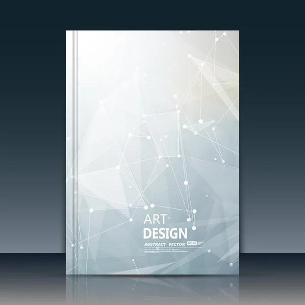 Abstract composition, text frame surface, grey a4 brochure title sheet, white cybernetic dots, creative figure, logo sign icon, molecular banner form, atomic chemical flier fashion, EPS10 vector image — Διανυσματικό Αρχείο