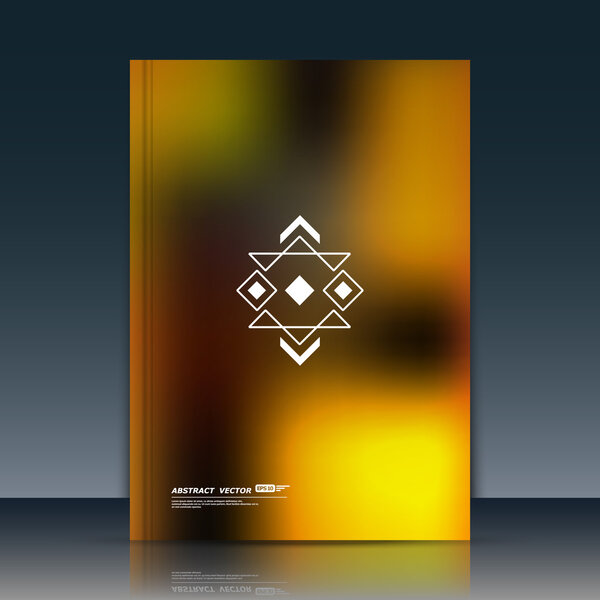 Abstract composition, text frame surface, yellow a4 brochure title sheet, creative figure logo sign icon, trademark symbol design, firm name emblem, banner form, flier fashion art, EPS10 vector iimage