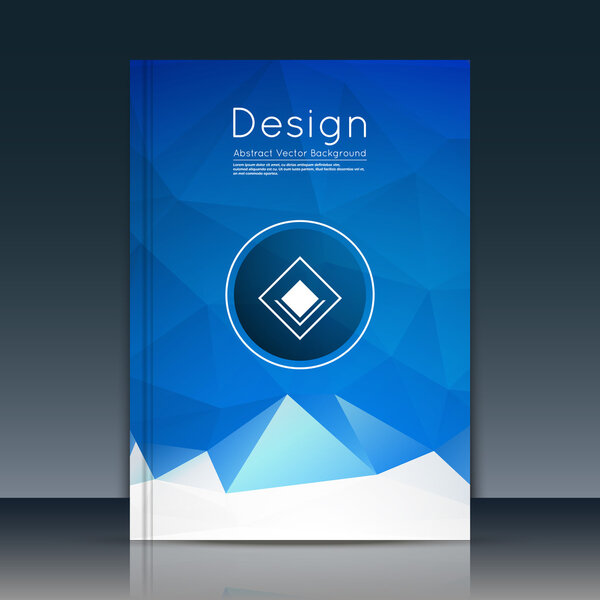 Abstract composition, text frame surface, blue a4 brochure title sheet, creative figure, white logo sign icon, trademark symbol design, firm name emblem, banner form, flier fashion, EPS10 vector image