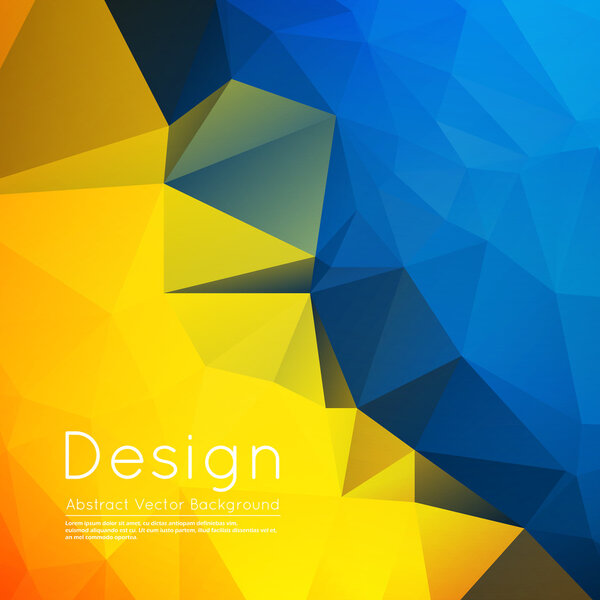 Abstract composition, text frame surface, yellow, blue wallpaper, creative figure, crystal facets icon, title sequence, startup display, screen saver, banner form, flier fashion, EPS10 vector image