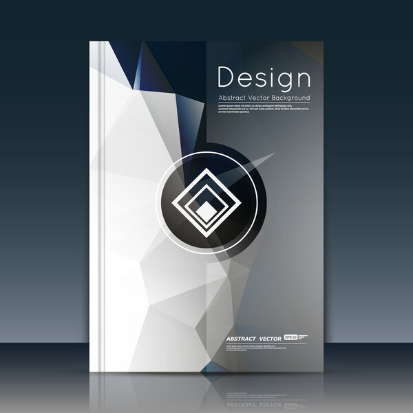 Abstract composition, text font surface, white a4 brochure title sheet, creative figure, logo sign icon, trademark symbol design, firm name emblem, grey banner form, flier fashion, EPS10 vector image