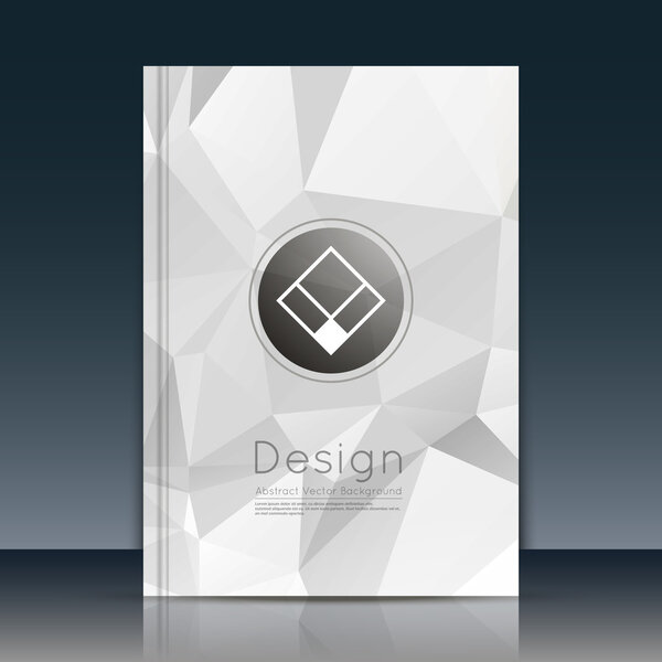 Abstract composition, text frame surface, white a4 brochure title sheet, creative figure, logo sign icon, trademark symbol design, firm name emblem, grey banner form, flier fashion, EPS10 vector image