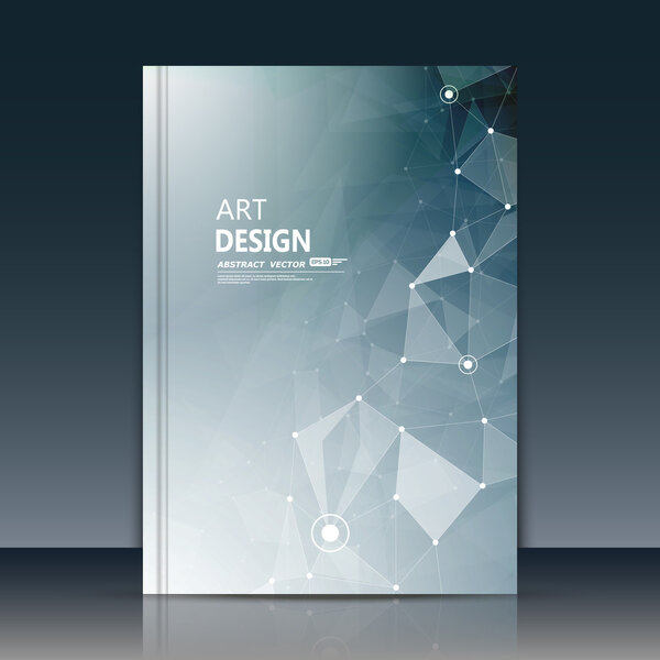 Abstract composition, text frame surface, grey a4 brochure title sheet, white cybernetic dots, creative figure, logo sign icon, molecular banner form, atomic chemical flier fashion, EPS10 vector image