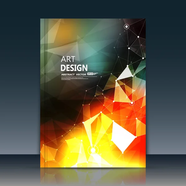 Abstract composition, text frame surface, orange a4 brochure title sheet, alien cybernetic dot, creative figure, logo sign icon, outer space fire, banner form, cosmic flier fashion, EPS10 vector image — Διανυσματικό Αρχείο