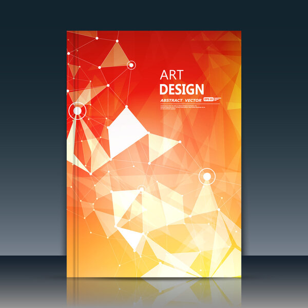 Abstract composition, text frame surface, orange a4 brochure title sheet, alien cybernetic dot, creative figure, logo sign icon, outer space fire, banner form, cosmic flier fashion, EPS10 vector image