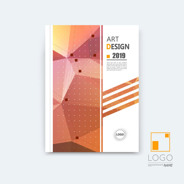 Abstract composition, red polygonal stripe font texture, square part construction, white a4 brochure title sheet, creative figure icon, commercial logo surface, firm banner form, EPS10 flier fiber