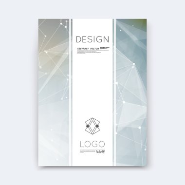 Soyut kompozisyon, gri poligonal şerit yazı tipi doku, parça inşaat, beyaz a4 broşür başlık sayfası, yaratıcı alan figürü simgesi, ticari logo yüzeyi, firma afiş formu, Eps 10 el ilanı fiber