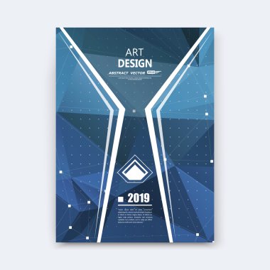 Soyut kompozisyon. Wihte noktalar, çizgiler pleksus. Poligonal üçgen bölümü marka. Beyaz broşür başlık sayfası. Yaratıcı şekil logo simge. Ticari teklif afiş formu. El ilanı lif. Başlık öğesi