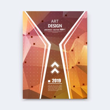 Abstract composition, polygonal font texture, figure part construction, a4 brochure title sheet, creative facets icon, commercial logo surface, firm banner form, petforated dots, EPS 10 flier fiber