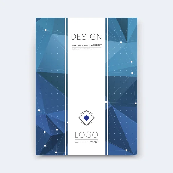 Abstract composition, blue polygonal stripe font texture, band part construction, white a4 brochure title sheet, creative figure icon, commercial logo surface, firm banner form, EPS10 flier fiber — ストックベクタ