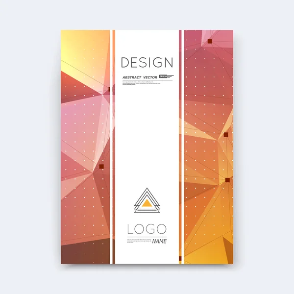 Abstract composition, rosy polygonal stripe font texture, band part construction, white a4 brochure title sheet, creative figure icon, commercial logo surface, firm banner form, EPS 10 flier fiber — 스톡 벡터