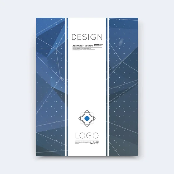 Abstract composition, blue polygonal stripe font texture, band part construction, white a4 brochure title sheet, creative figure icon, commercial logo surface, firm banner form, EPS 10 flier fiber — 스톡 벡터