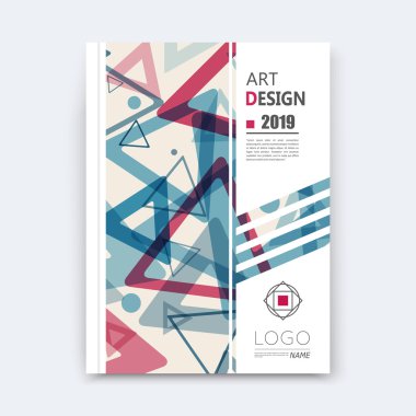 Soyut kompozisyon, not defteri kapağı, kırmızı, mavi üçgen yazı tipi doku, şerit parça inşaat, a4 broşür başlık sayfası, yaratıcı figür simgesi, ticari logo yüzeyi, afiş formu, Eps10 el ilanı fiber