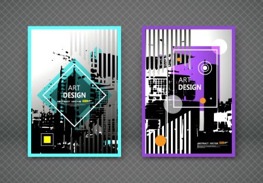 Soyut kompozisyon. Broşür başlık sayfası. Yaratıcı şekil logo simge. Ticari teklif afiş formu. El ilanı lif. Başlık