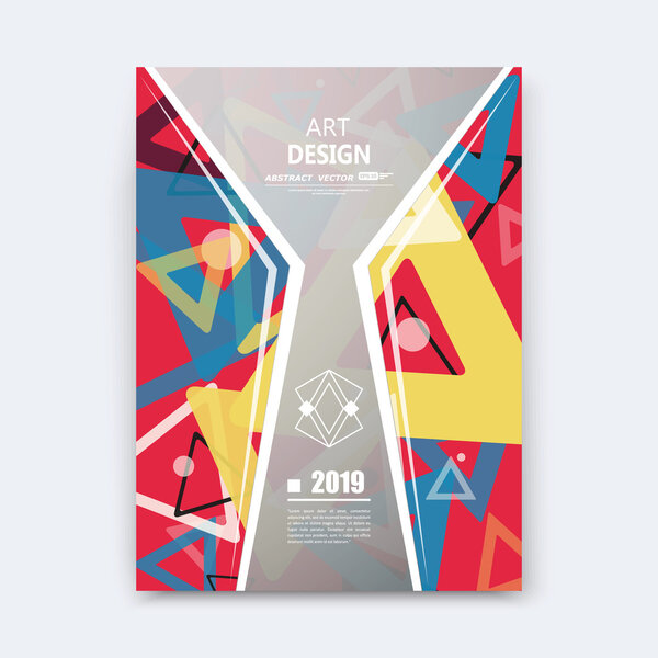 Abstract composition, notebook cover, red triangle font texture, grey part construction, a4 brochure title sheet, creative figure icon, commercial offer, logo surface, banner form, EPS10 flier fiber