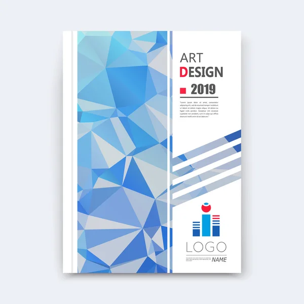 Abstract composition, blue polygonal texture, triangle part construction, line plexus, a4 brochure title sheet, creative figure icon, crystal facets, sapphire diamond surface, banner form, flyer font — Stockový vektor