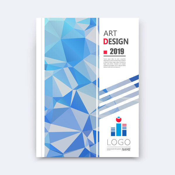 Abstract composition, blue polygonal texture, triangle part construction, line plexus, a4 brochure title sheet, creative figure icon, crystal facets, sapphire diamond surface, banner form, flyer font