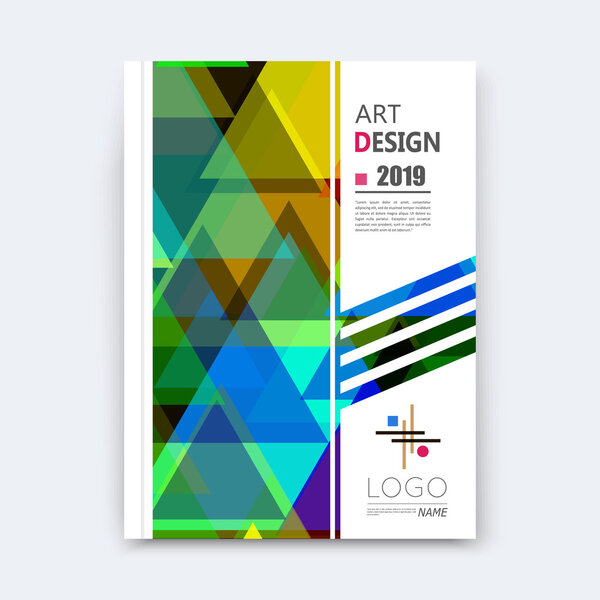 Abstract composition, polygonal stripe font texture, triangle band part construction, blue, green color a4 brochure title sheet, creative figure icon, commercial logo surface, firm banner form, EPS 10 flier fiber