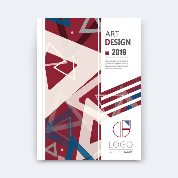 Abstract composition, notebook cover, red triangle font texture, square frame, band construction, a4 brochure title sheet, creative figure icon, commercial logo surface, banner form, EPS10 flier fiber