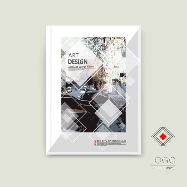 Abstract composition, white color quadrate texture, square part construction, urban city view banner form, a4 brochure title sheet, creative lozenge figure icon, rhombus logo surface, rhomb flyer font