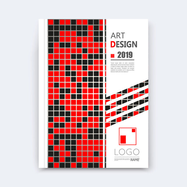 Abstract composition, quadrate texture, square part construction, black, red color brochure title sheet, creative ceramic tessellation figure icon, logo surface, patch banner form, flyer fiber, EPS10