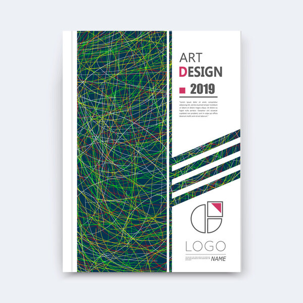 Abstract composition, green grass font texture, stripe section cover surface, curve lines construction, a4 brochure title sheet, creative figure vector art, commercial offer, banner form, flyer fiber