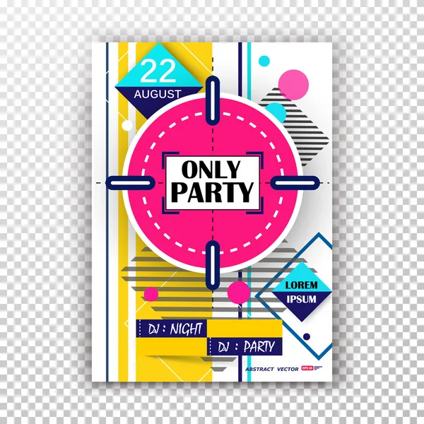 Abstract composition, pink round target texture, night club showbill, party date banner, creative circle figure, concert flyer form, dj rave invitation, evening show leaflet fiber, EPS 10 punch poster — Stock Vector