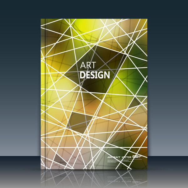 Abstract composition, chequered font texture, white stripe section surface, lines construction, green a4 brochure title sheet, creative figure vector art, commercial offer, banner form, flyer fiber